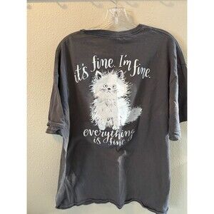 Southern Attitude Everything Is Fine Cat T-Shirt 2xl